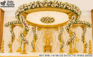 Mandap de Madera para Bodas Royal Maharani, Mandap de Madera Glamuroso para Bodas Indias en Interiores, Mandap de Madera de Diseño Único para Bodas - Product Image 5