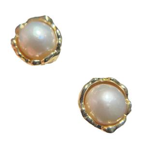 Boucles d'oreilles en perles d'eau douce Zhuji 9-10 mm, rondes violettes, argent S925 avec des défauts simples, vente en gros, approvisionnement transfrontalier en direct - Product Image 4