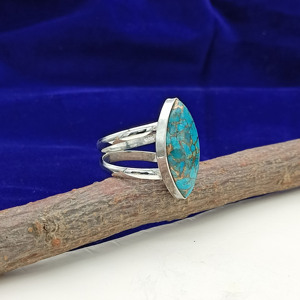 Blue Copper <b>Turquoise</b> 925 Sterling Silver <b>Ring</b> For Women Handmade Jewelry Gift For Wedding Anniversary Gift For Her Boho <b>Ring</b> - Product Image 2