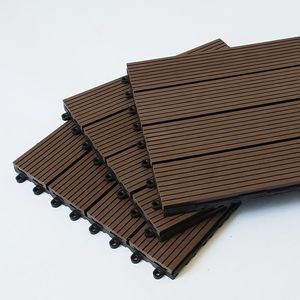 Une boîte de 11 pièces de 300*300*22mm, dalles de sol en WPC à emboîtement DIY pour jardin extérieur et terrasse en bois-plastique pour piscine - Product Image 6