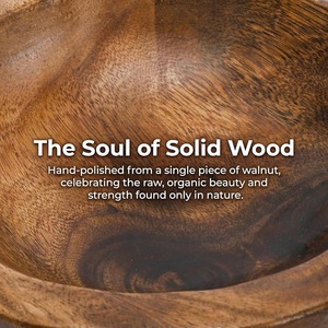 Tazón de Madera Ecológico Desechable Hecho a Mano, Tazón de Madera Maciza Natural para Ensaladas y Frutas, Vajilla Rústica para Mesa de Cocina, Estilo Americano - Product Image 5