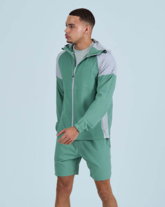<b>Wind</b> <b>Breaker</b> Sets Windproof Men Polyester Nylon Windbreaker Short Tracksuit Zipper Jackets and Shorts Two Piece Set - Product Image 2