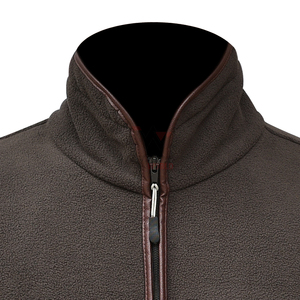 Chaleco sin mangas de forro polar marrón con cuello alto y cremallera completa, informal, para exteriores, cortavientos, con bordado personalizado, para caza - Product Image 3