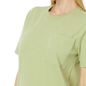 Camiseta de verano sólida para mujer, camiseta de manga corta con cuello redondo, Jersey informal, Top lavado, camiseta ajustada para mujer nueva - Product Image 6