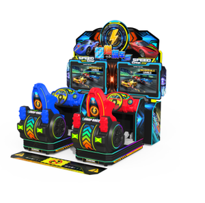 Super Burn Racing D Machine d'arcade commerciale à monnayeur pour 2 joueurs, avec écrans jumeaux et sièges dynamiques, simulateur de conduite - Product Image 1