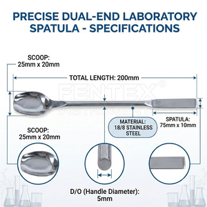 Espátula de Laboratorio de Acero Inoxidable de Doble Punta y Cuchara Plana para Muestreo de Reactivos y Polvos, Herramienta para Uso Médico y de Laboratorio - Product Image 3