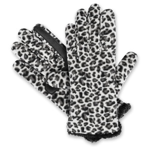 Gants d'hiver chauds pour femmes, imprimé léopard, en polaire, compatibles écran tactile, en microfleece thermique, pour la conduite, avec patch en cuir PU sur la paume - Product Image 2