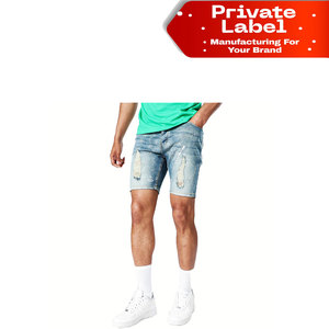 In-Demand Hot Selling <b>Men</b> Denim Shorts Snow Wash Breathable High Waist <b>Overalls</b> Casual Summer Wholesale - Product Image 1