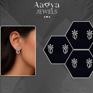 Boucles d'oreilles élégantes en diamant pour femmes, certifiées, créées en laboratoire, or 14 carats, bijoux fins de luxe, fournisseur indien - Product Image 2