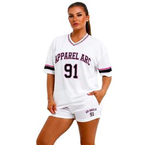 ชุดเซ็ตเสื้อยืดคอกว้างพิมพ์ลายตัวเลขสไตล์สตรีทแวร์แบบยูนิเซ็กซ์  ผู้ผลิต OEM ODM - Product Image 1