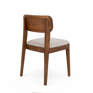 Silla de Comedor Moderna de Madera de Teca Sólida con Asiento y Respaldo Tapizados en Tela para Cafetería, Restaurante, Hotel, Muebles de Comedor - Product Image 4