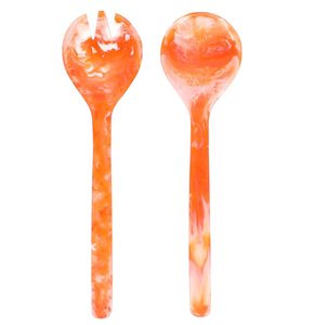 Cucharas para Servir de Resina, Color Rosa Marmoleado, Juego de 2 Piezas, Cucharas Grandes de Madera para Servir Ensaladas y Otros Alimentos - Product Image 3