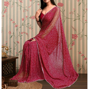 Sari para Mujer, Ropa Tradicional India, Diseño Elegante y Drapeado, Tela Suave y Ligera, Prenda Étnica Hermosa para Bodas - Product Image 1
