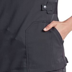 Solid Color Spandex Woven <b>Scrub</b> <b>Tops</b> with Needle Detection and Seamless Fusing Unisex Healthcare Uniform for Clinic and Hospital - Product Image 3