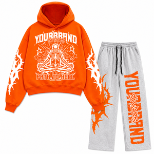 Conjunto Deportivo de Dos Piezas con Diseño Gráfico Premium, Ropa Urbana de Algodón Personalizada, Fabricante OEM ODM Directo de Fábrica - Product Image 4