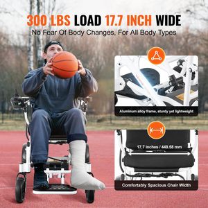Fauteuil roulant électrique léger pour adultes et personnes âgées, capacité de charge de 300 lb, largeur de 17,7 pouces, pliable et motorisé - Product Image 6