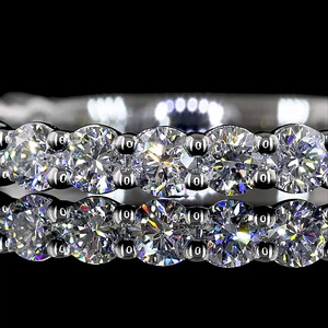 Bague d'éternité tendance en diamant de laboratoire taillé, plaqué rhodium, pour mariage, fiançailles, anniversaire, en or 10K 14K 18K, argent 925 935 - Product Image 2