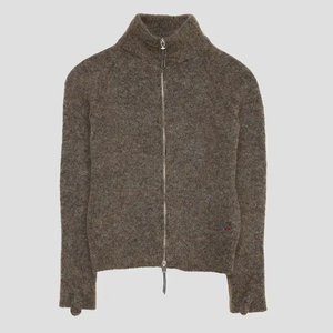 Sweat à capuche en mohair tricoté sur mesure OEM, épaules tombantes, tricot jacquard, pulls en laine duveteuse d'hiver pour unisexe, fabrication AT IMPEX - Product Image 1