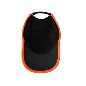 Unisex <b>Black</b> <b>Baseball</b> <b>Cap</b> With Orange Trim 6-Panel Adjustable Breathable Outdoor Casual Hat Spring Summer Style - Product Image 4