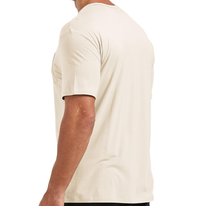 Camiseta de Manga Corta para Hombre, Cuello Redondo, Color Crema, Corte Regular, Color Sólido, Informal, Tejido de Punto, 100% Algodón, 2026 - Product Image 2