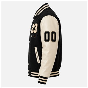 Custom Breathable Finished Varsity <b>Jacket</b> Black for Embroidered 23 <b>Stars</b> Letterman Men's Casual Spring Streetwear - Product Image 3