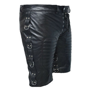 Pantalones Cortos de Cuero de Marca Privada, Material Sostenible de Curtido Ecológico, Detalle de Costura Premium, Venta al por Mayor de Ropa de Sialkot - Product Image 6