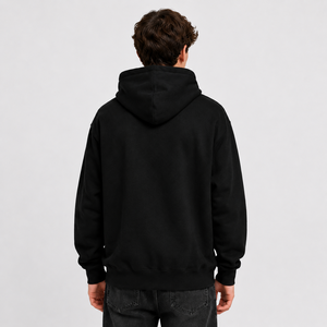 เสื้อฮู้ดซิปสีดำ ผ้าฝ้ายฟลีซ มีกระเป๋าหน้า สำหรับใส่ลำลอง - Product Image 2