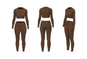 Women High Waist Full Length <b>Leggings</b> And Top Spandex <b>Nylon</b> Knitted Solid Color Basic Style All Seasons Activewear - Product Image 2