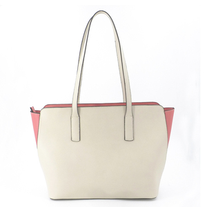 Bolso Tote Extra Grande de Cuero Genuino Blanco con Asas Marrones, Estilo Minimalista con Parte Superior Abierta para Uso Diario - Product Image 4