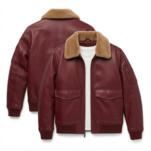 Blouson Bomber Homme en Cuir et Toile, Zippé, Style Streetwear, Réfléchissant, Hiver, Coupe-Vent, Respirant, Grande Taille, Décontracté, Vêtement d'extérieur - Product Image 5