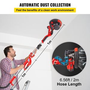 Ponceuse électrique pour cloisons sèches 850W avec poignée télescopique pliable, vibrateur à béton à vitesse variable 800, pour cloisons sèches et plaques de plâtre - Product Image 5