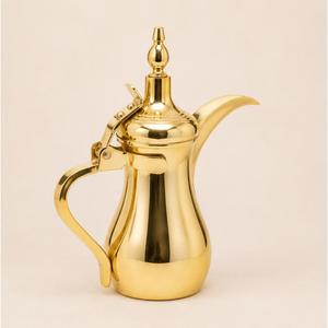 Luxury Gold Plated Stainless Steel Arabic Dallah Coffee <b>Pot</b> Traditional Middle Eastern <b>Tea</b> Kettle for Ramadan and Majlis Events - Product Image 5