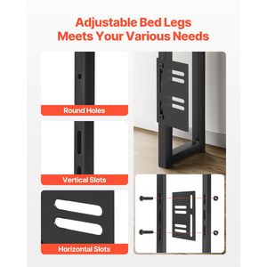 Tête de lit King Size réglable en hauteur avec étagère de rangement et panneau rembourré autoportant - Product Image 6