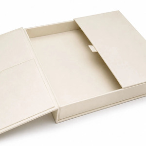 Ivory Silk <b>Wedding</b> Invitation Box | Handmade Gatefold Design with <b>Ribbon</b> Holder | Wholesale, Made in Thailand - Product Image 2