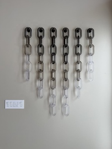 Colorful <b>Resin</b> Chain Link Sculpture Artistic Handmade Wall Hanging Home Decoration Irregular Shape Gradient Colors Artizon - Product Image 3