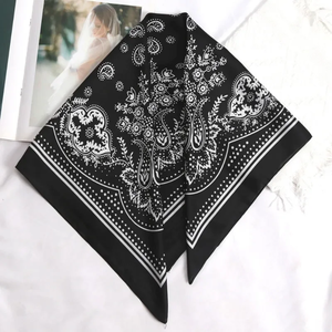 Pañuelo para mujer de 70 cm, negro, estilo hip hop, bandana, pañuelo con estampado paisley, hiyab, accesorio para la cabeza, pañuelo para el pelo, pañuelos cuadrados, pañuelo estampado - Product Image 3