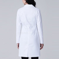 Blouse de laboratoire décontractée en coton et polyester tissé, manches longues, fermeture boutonnée sur le devant, poches profondes, longueur longue, pour le personnel d'usine