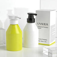 Botella de Plástico PET de 300 ml (10 oz) con Hombro Inclinado y Bomba Dosificadora, Impresión Serigráfica, para Jabón Líquido, Crema de Manos, Gel de Baño