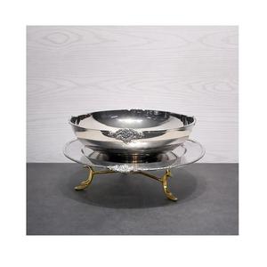 Luxury Design Polished Stainless Steel Classic Chocolate Bowl with Plate Deluxe Quality Restaurant Hotel <b>Tableware</b> Serving Bowl - Product Image 6