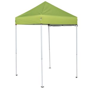 Gazebo Moderno 5x5FT in Acciaio e Alluminio per Esterni con Pareti Laterali Verdi e Copertura in Tessuto - Product Image 5