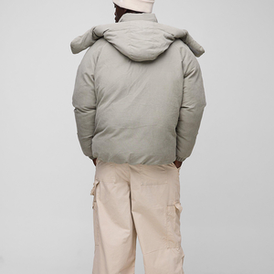 Blouson d'hiver matelassé et rembourré à capuche zippé coupe-vent personnalisé pour homme grande taille – Vente en gros - Product Image 5