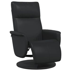 Fauteuil inclinable en similicuir noir avec repose-pieds - Product Image 2