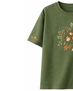 Camiseta Personalizada Verde Oliva para Mujer, con Estampado Gráfico, Cuello Redondo, Algodón Suave, Manga Corta, Informal, Ligera y Cómoda para Verano - Product Image 3