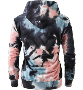 Sweat-shirt à capuche unisexe Tie-Dye avec logo frontal, coupe classique, en polyester tricoté, décontracté, pour l'automne, avec poche - Product Image 5