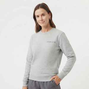 Sweat-shirt pour femme en tissu molletonné 100% coton, gris, col rond, coupe classique, imprimé personnalisé - Product Image 3