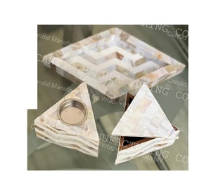 White Pearl Inlay Shell Handmade Arabic Mubkhar <b>Oud</b> Incense Burner <b>Bakhoor</b> Holder Triangle Aromatherapy Tray Religious Decor - Product Image 2