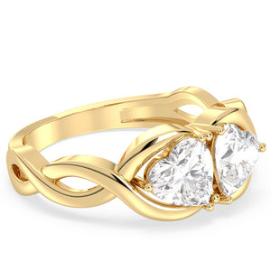 Anillo de Compromiso REYES con Doble Corazón Brillante de Moissanita de 1.53 Quilates para Mujer, Anillos Elegantes de Promesa y Amor, Joyería Fina - Product Image 3