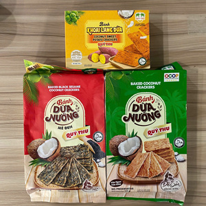 ขนมมะพร้าวอบกรอบ QUYTHU ของแท้ 225 กรัม ขายดี ราคาส่ง แข่งขันได้ รับส่งออก - Product Image 5