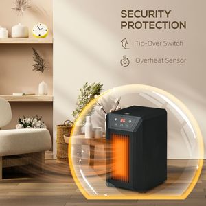 Stufa da tavolo a infrarossi al quarzo da 1500W con 3 modalità, telecomando e timer 12h, spina USA - Product Image 5