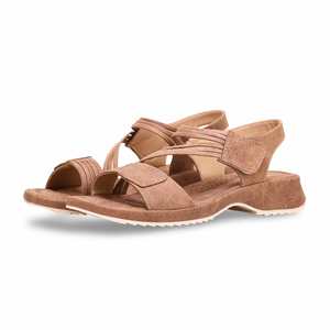 Sandale à semelles compensées marron PU0197 - Product Image 3